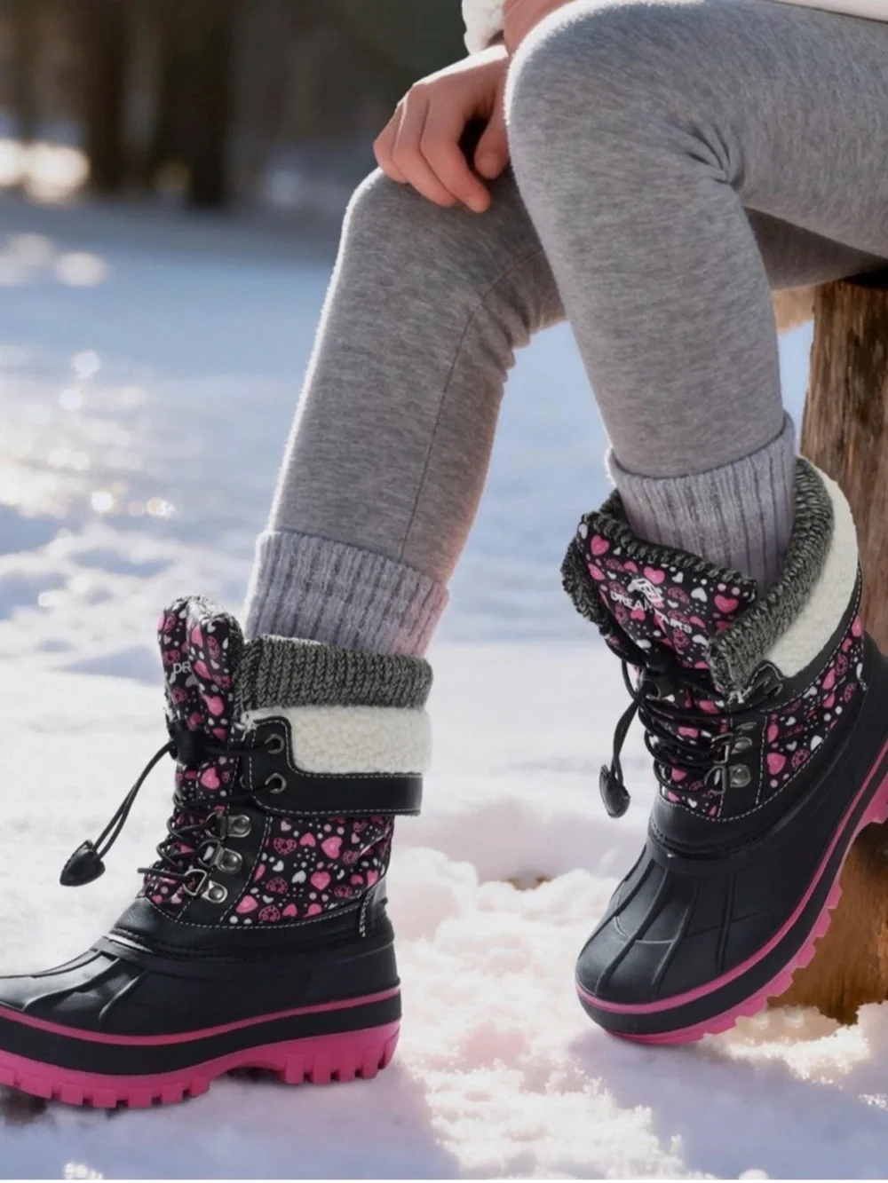 KMONTE-1 Dream Pairs Kids Winter Boots Waterproof Insulated Durable Functional